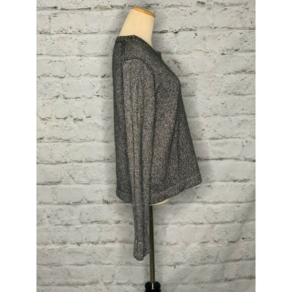 J Crew Lurex Silver Metallic Lamb Wool Ribbed Crew Neck Sweater size large - Picture 10 of 11